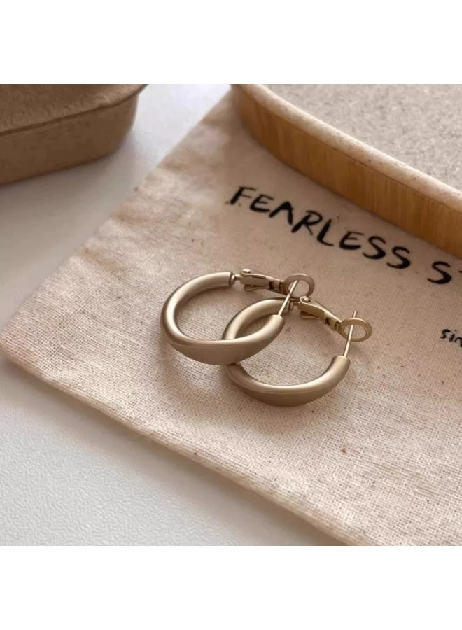 Matte Finish Small Hoop Earrings - Image 1